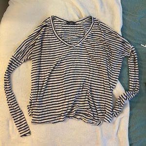 Brandy Melville Long Sleeve Striped V-Neck
